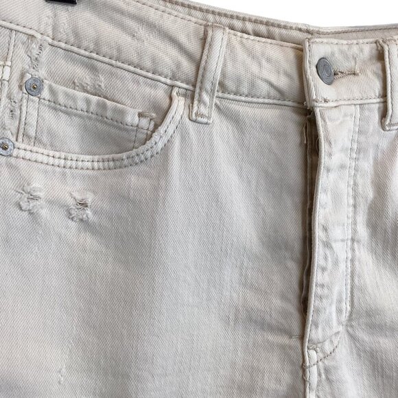 Pilcro & The Letterpress Anthropologie Distressed‎ Cream Denim Shorts Size 27 - Picture 5 of 7